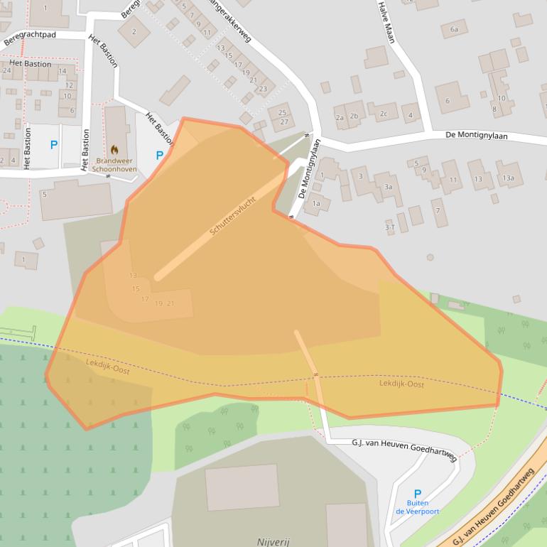 Kaart van postcodegebied 2871GX.