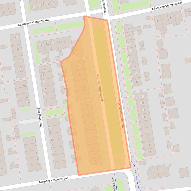 Kaart van postcodegebied 2871VC.