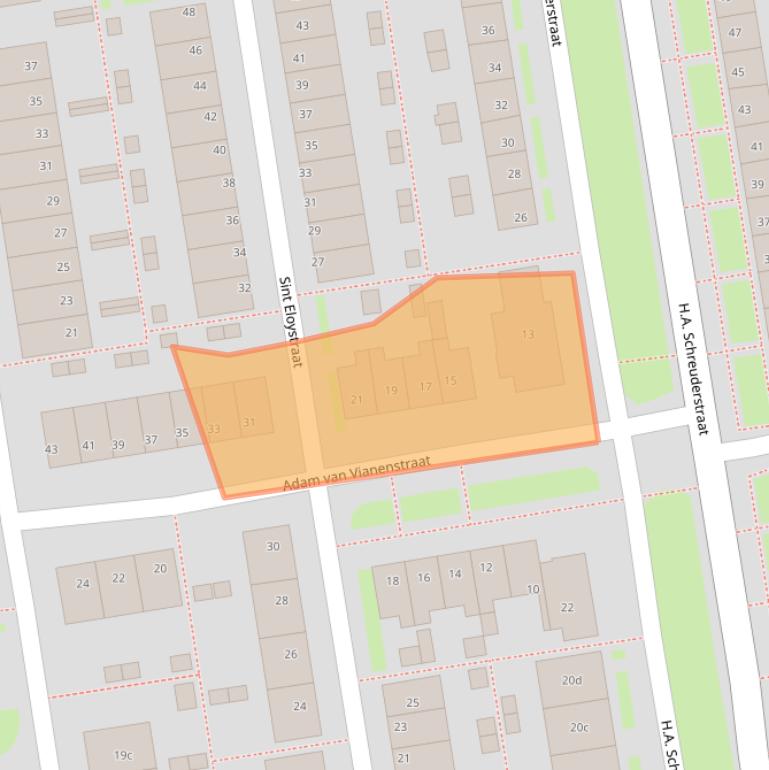 Kaart van postcodegebied 2871VP.