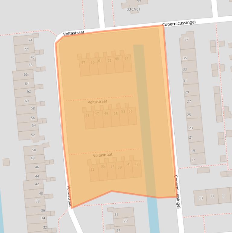 Kaart van postcodegebied 2871ZL.