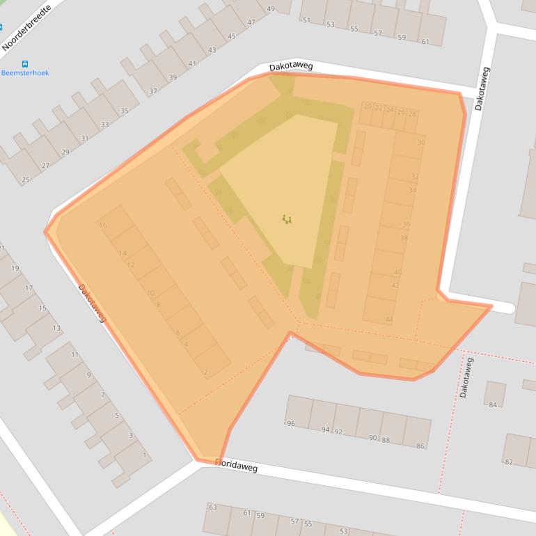 Kaart van postcodegebied 2905AC.