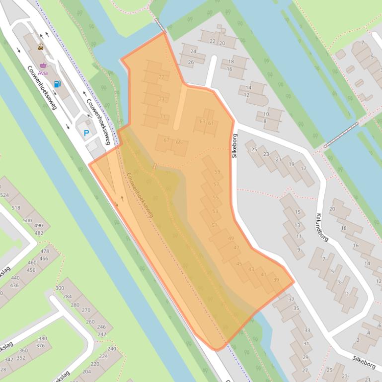Kaart van postcodegebied 2905AT.