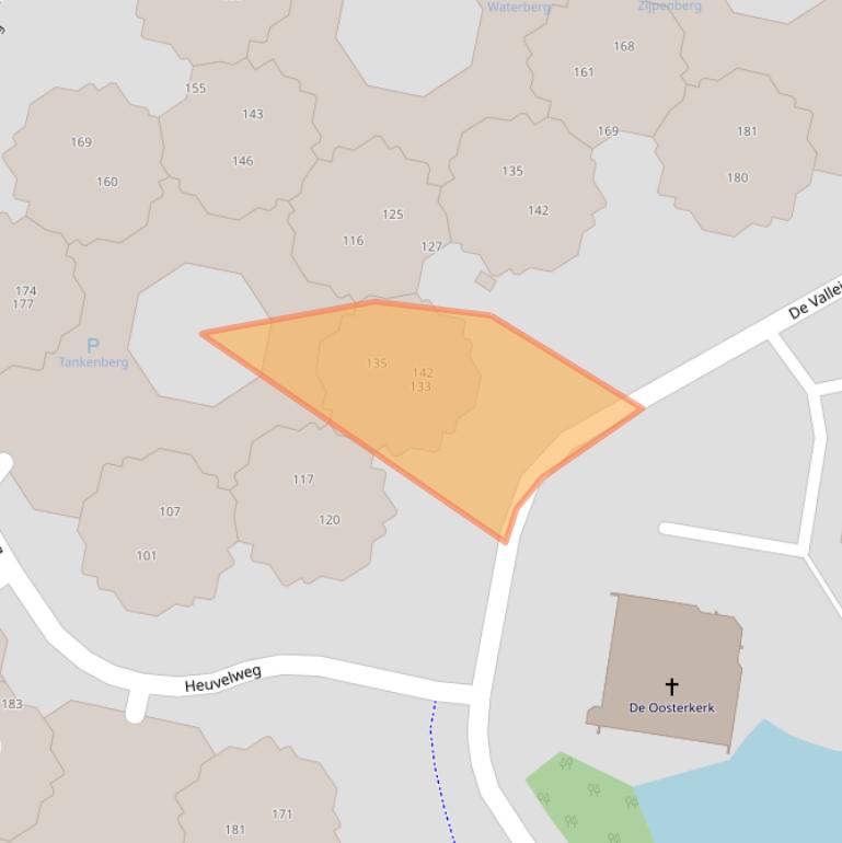 Kaart van postcodegebied 2905RC.