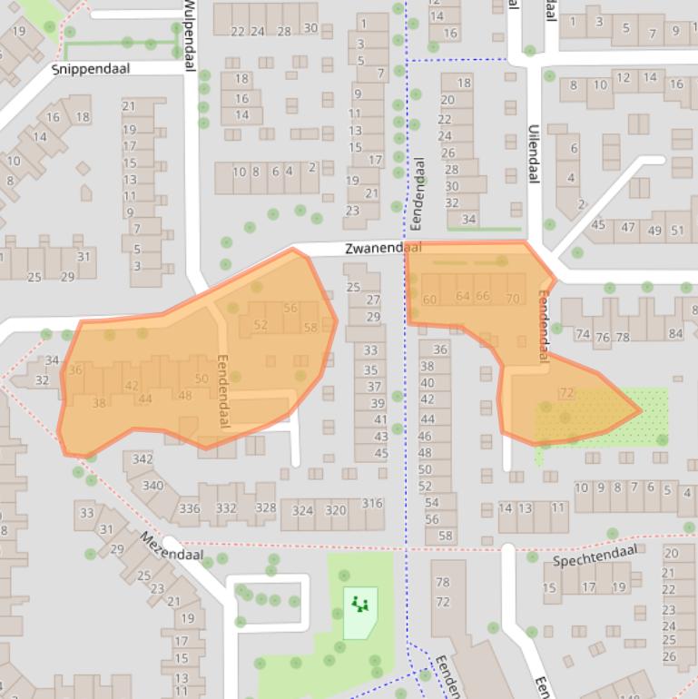 Kaart van postcodegebied 2914EV.