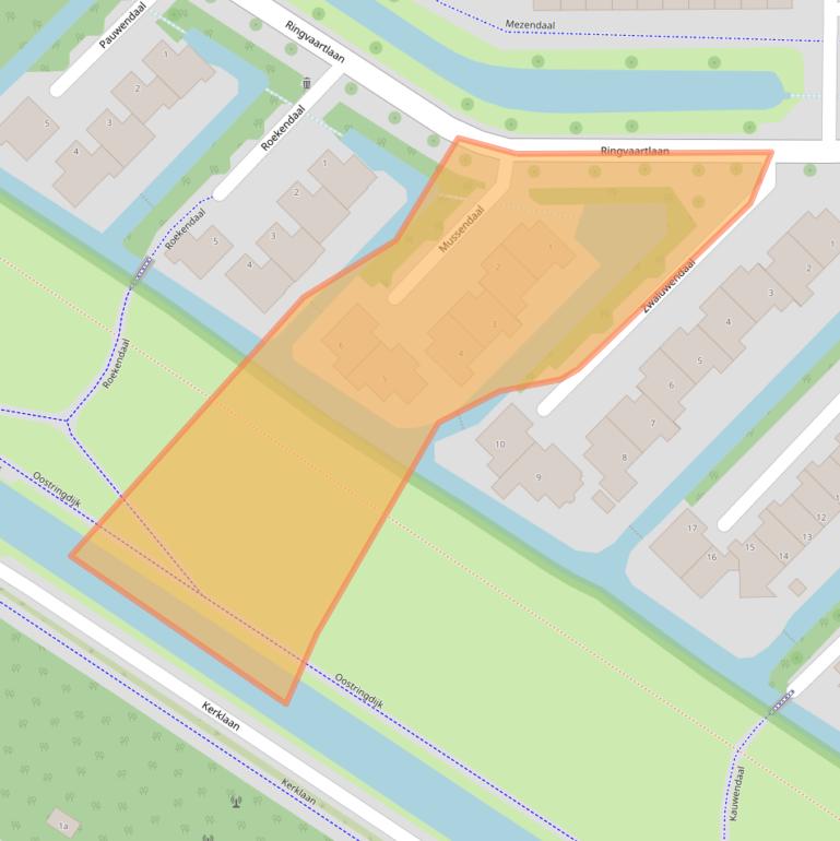 Kaart van postcodegebied 2914KH.