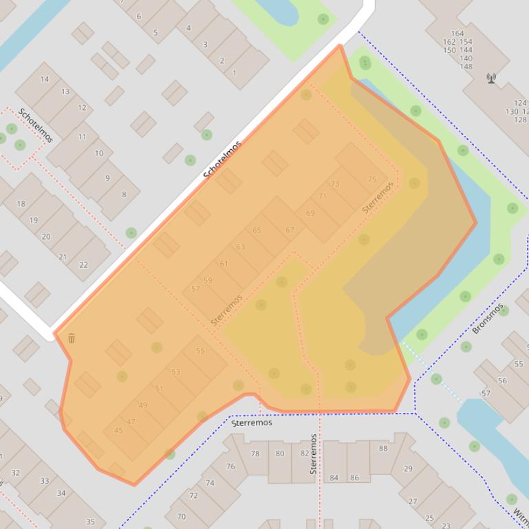 Kaart van postcodegebied 2914VE.