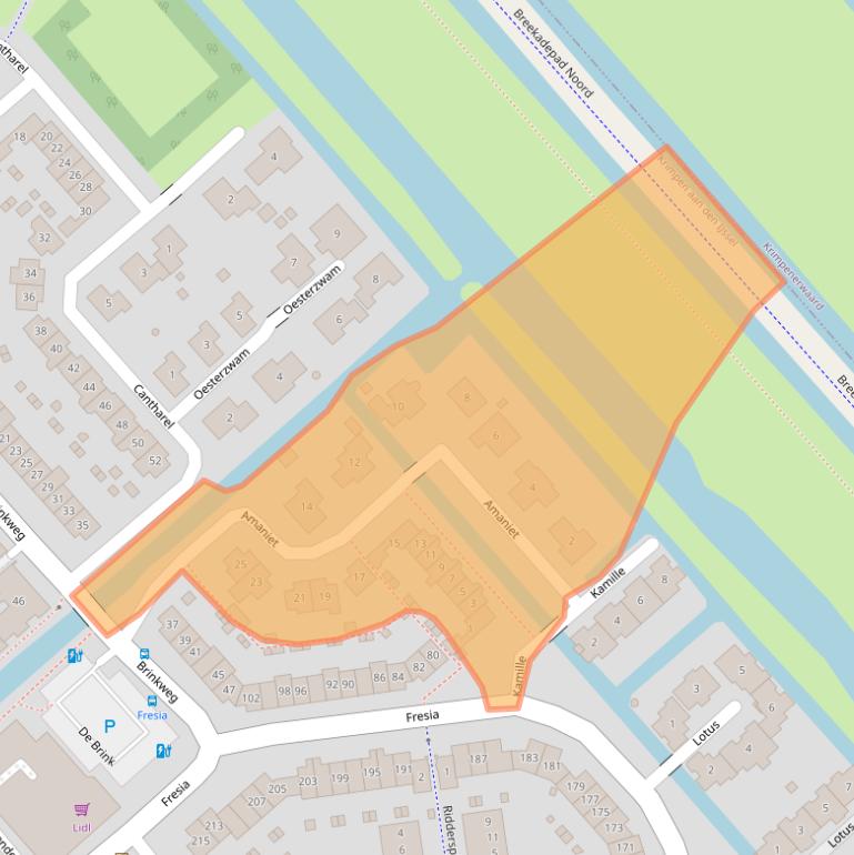 Kaart van postcodegebied 2925DM.