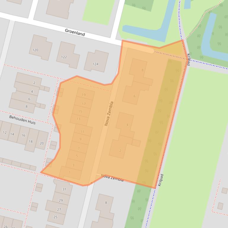 Kaart van postcodegebied 2931RJ.