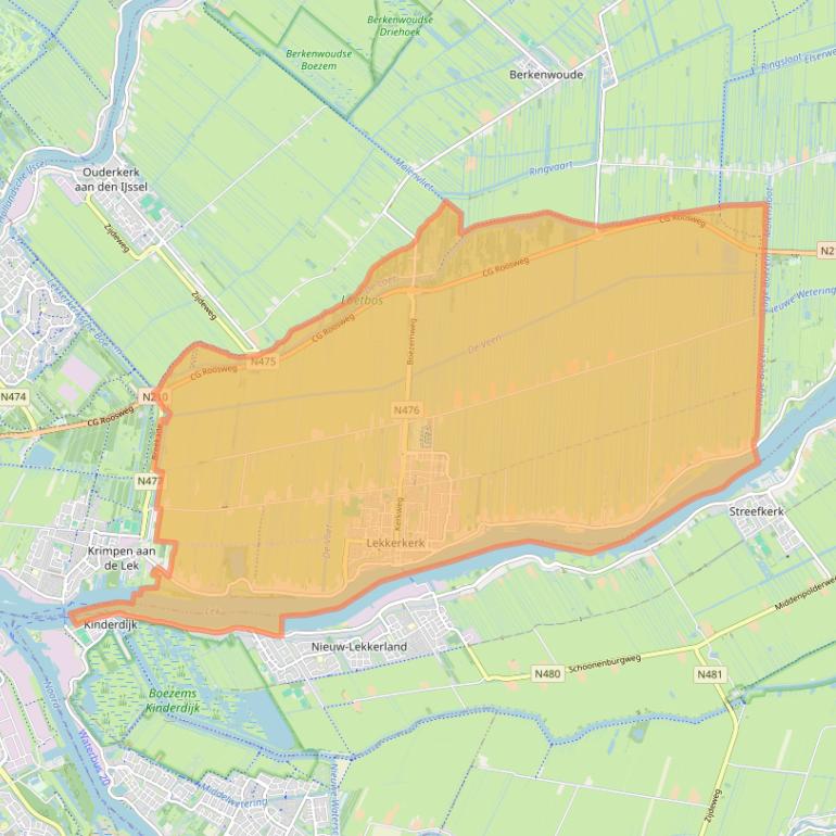 Kaart van postcodegebied 2941.