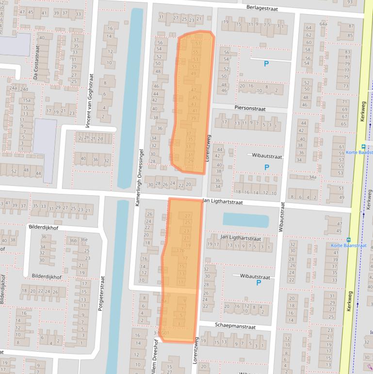 Kaart van postcodegebied 2941VC.