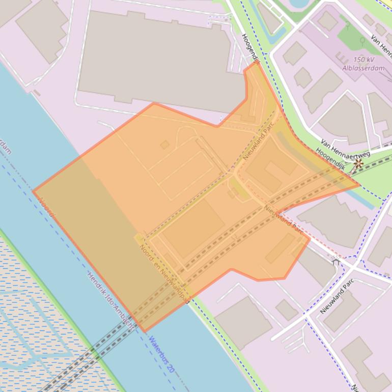 Kaart van postcodegebied 2952DE.
