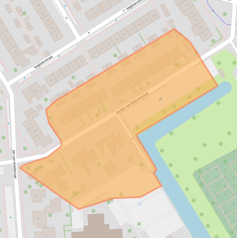 Kaart van postcodegebied 2957AR.