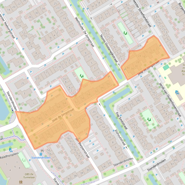 Kaart van postcodegebied 2957KD.