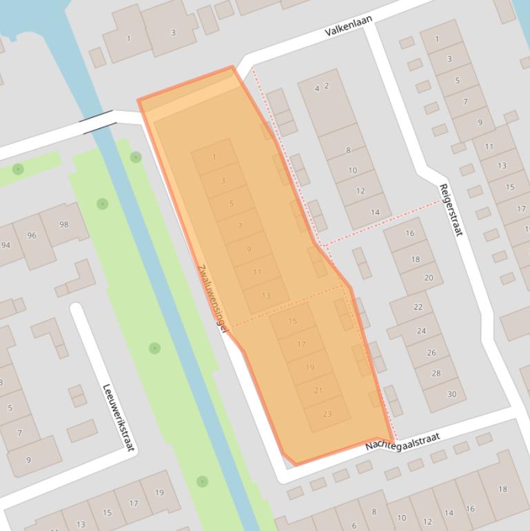 Kaart van postcodegebied 2964CV.