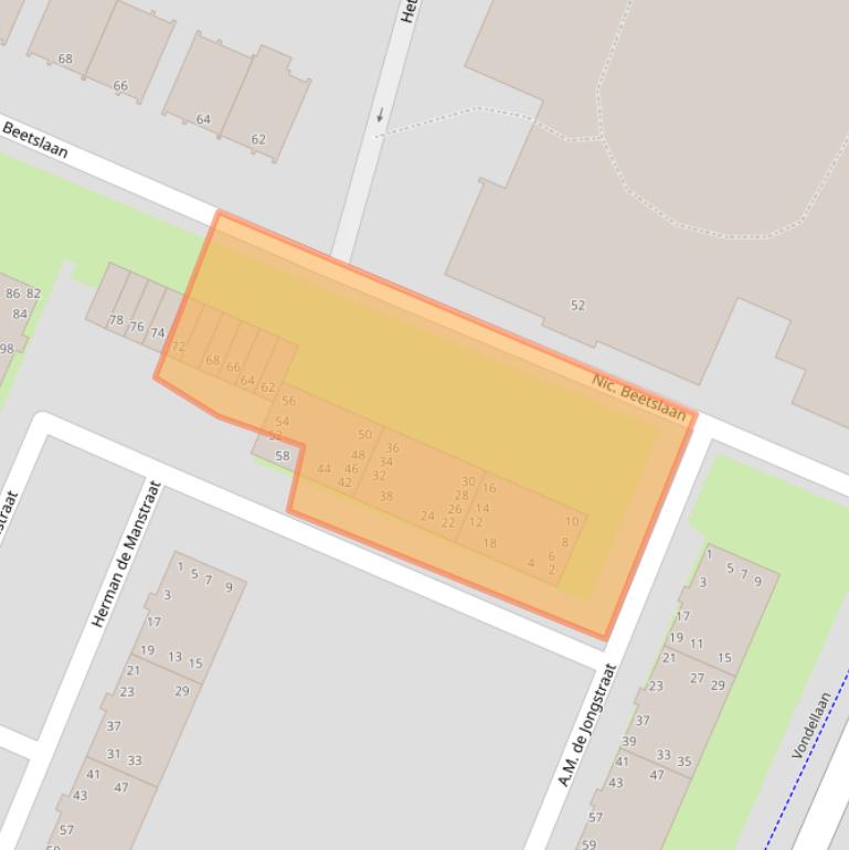 Kaart van postcodegebied 2985TH.