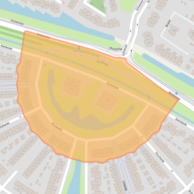 Kaart van postcodegebied 2991WD.