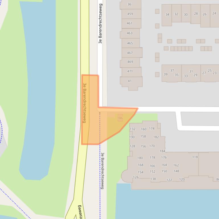 Kaart van postcodegebied 2992WX.