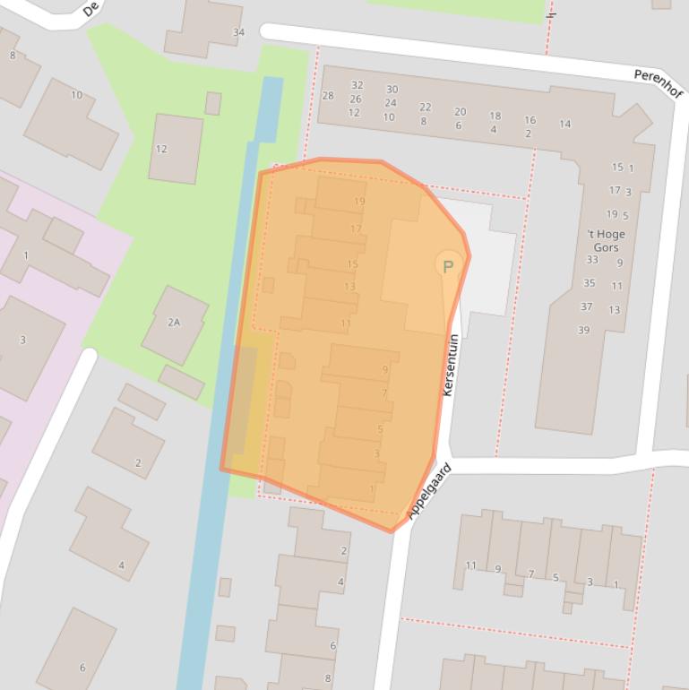 Kaart van postcodegebied 2995XR.