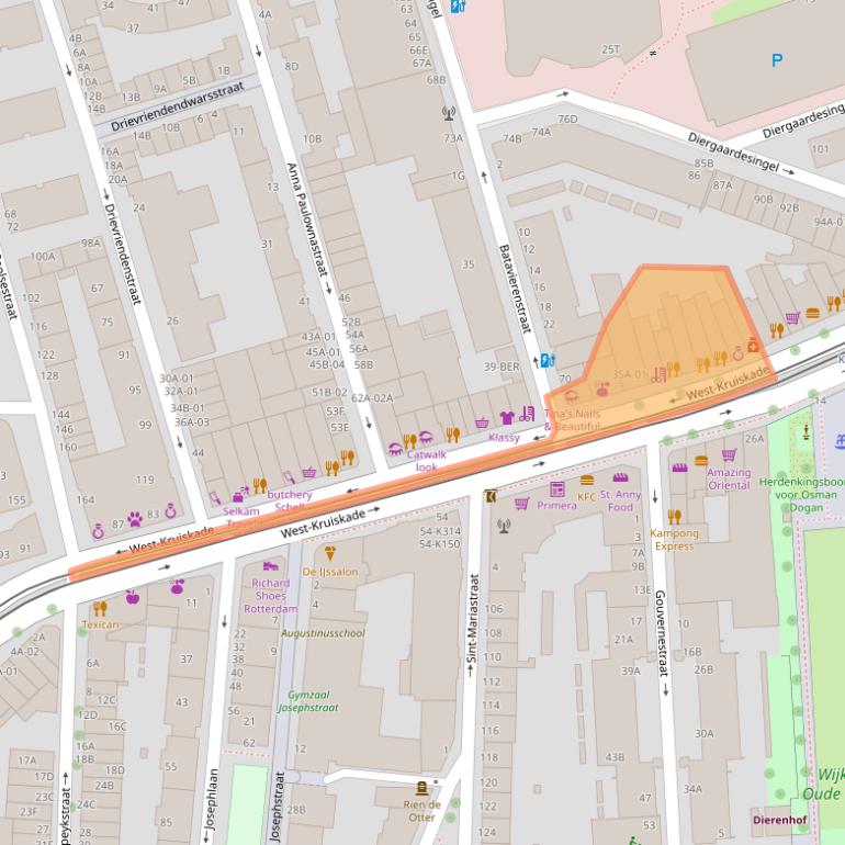 Kaart van postcodegebied 3014AK.