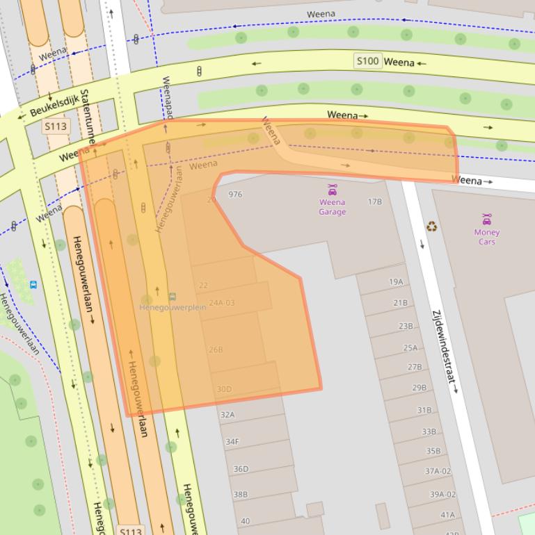 Kaart van postcodegebied 3014CA.