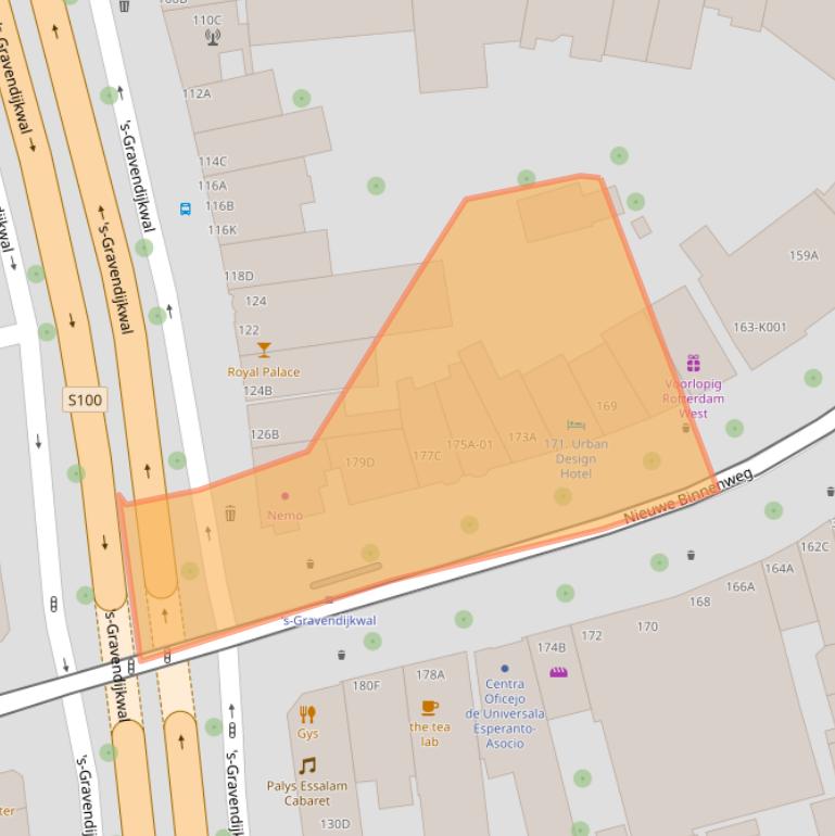 Kaart van postcodegebied 3014GL.