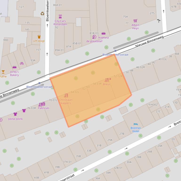 Kaart van postcodegebied 3015BB.