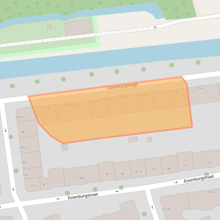 Kaart van postcodegebied 3022EB.