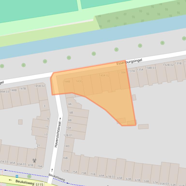 Kaart van postcodegebied 3022EM.