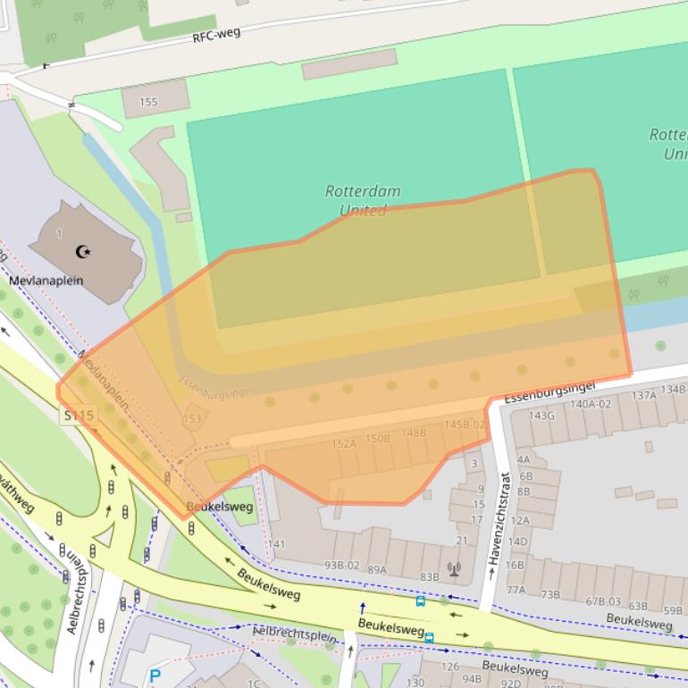Kaart van postcodegebied 3022EN.