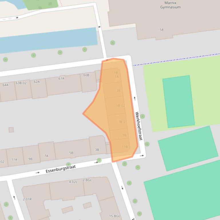 Kaart van postcodegebied 3022EW.