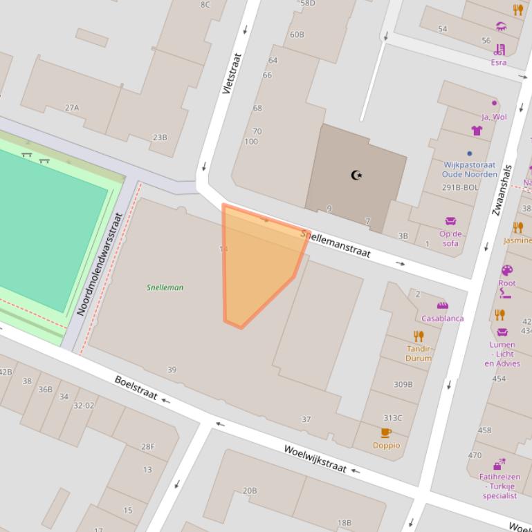 Kaart van postcodegebied 3035WS.