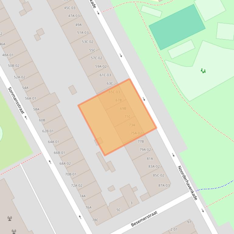 Kaart van postcodegebied 3039RJ.