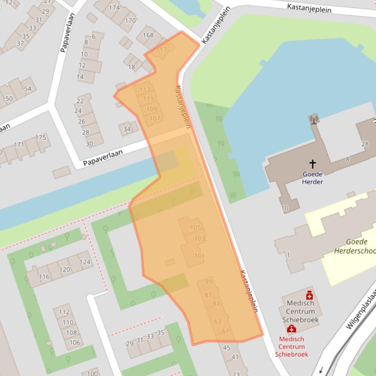 Kaart van postcodegebied 3053CB.