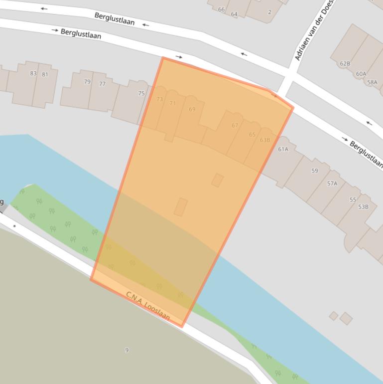 Kaart van postcodegebied 3054BD.