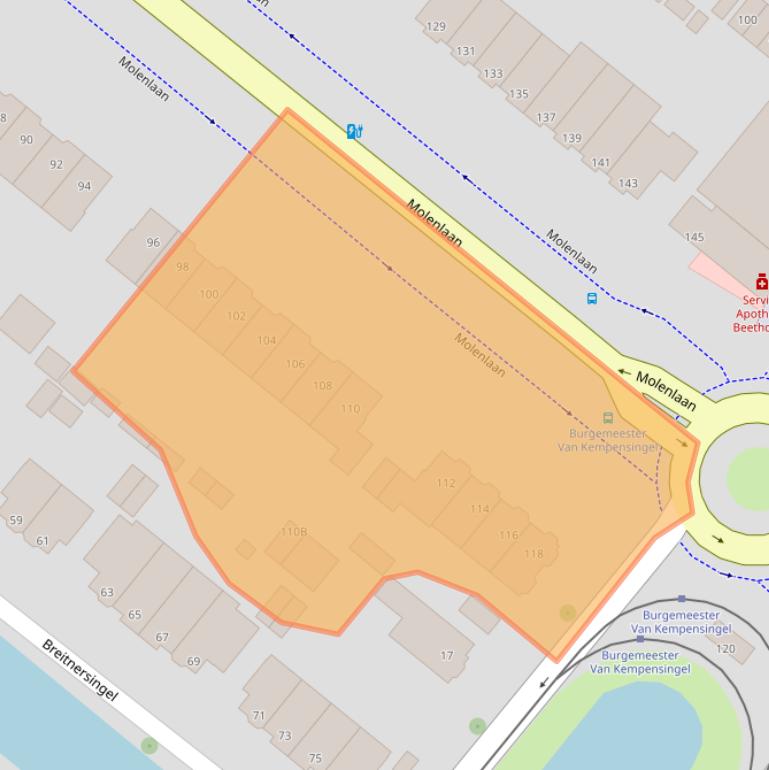 Kaart van postcodegebied 3055EP.