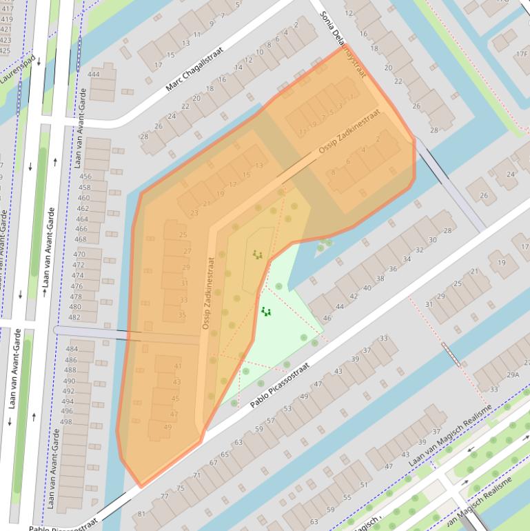 Kaart van postcodegebied 3059VL.