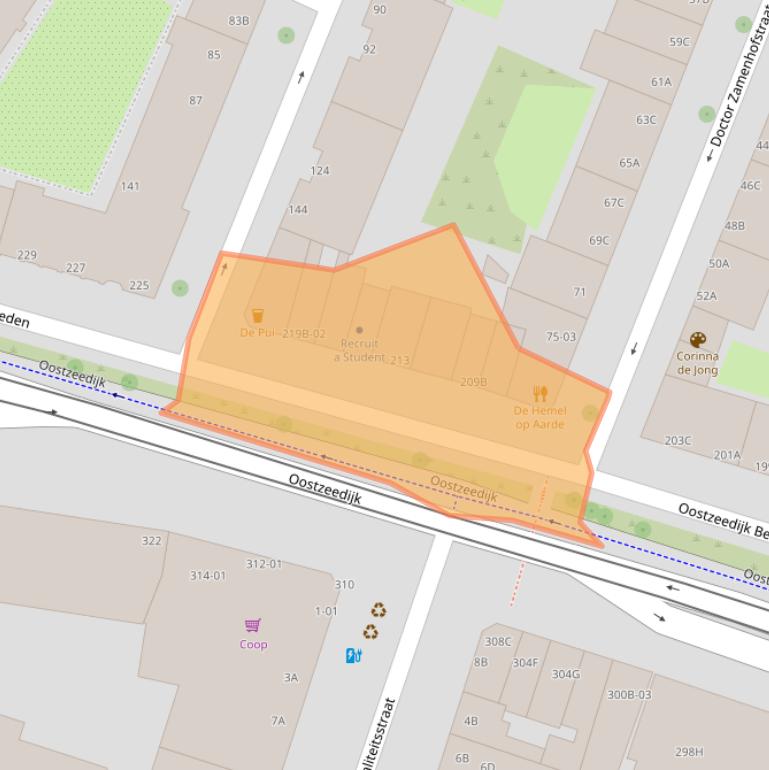 Kaart van postcodegebied 3061VT.