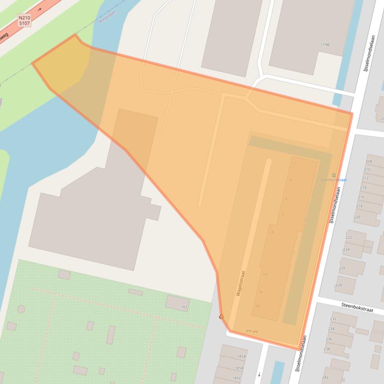 Kaart van postcodegebied 3064AJ.