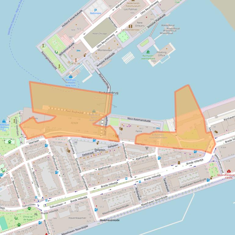 Kaart van postcodegebied 3072AN.