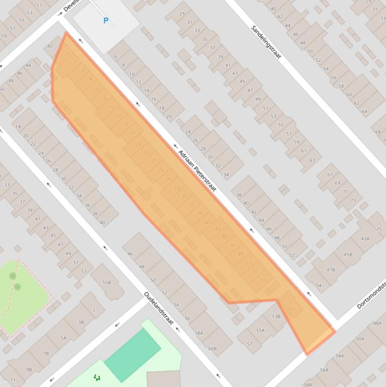 Kaart van postcodegebied 3073LA.