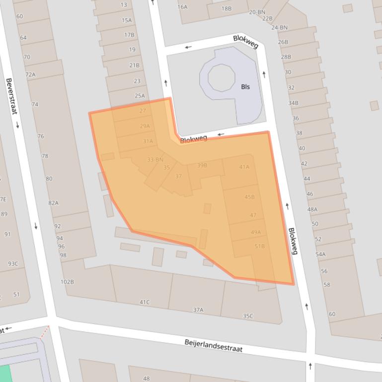 Kaart van postcodegebied 3074RH.