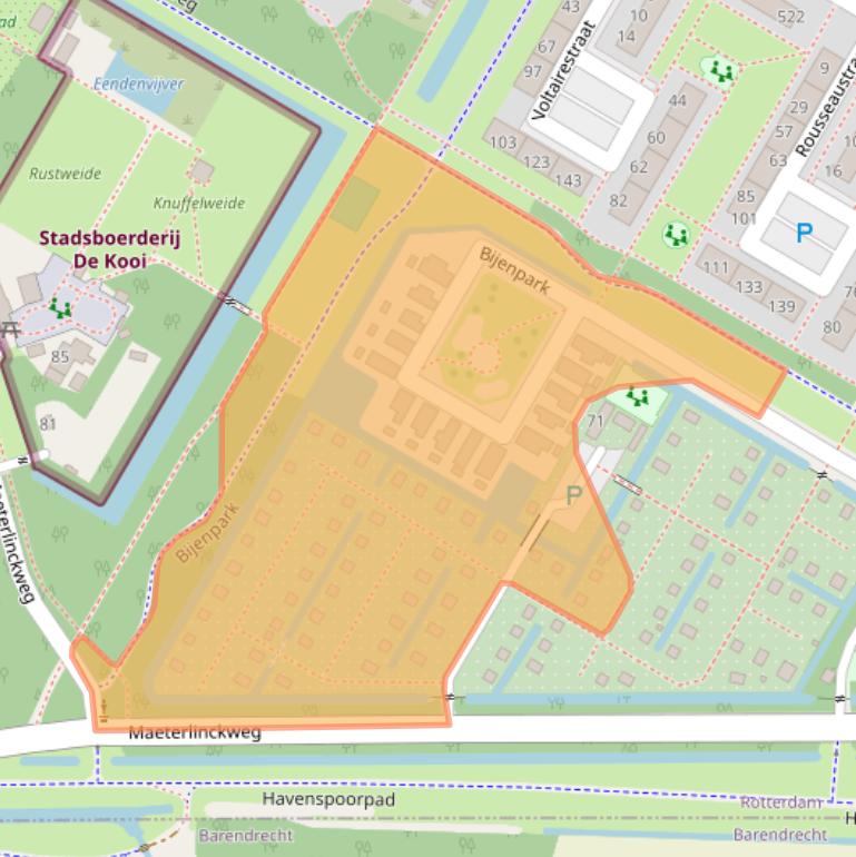 Kaart van postcodegebied 3076TR.