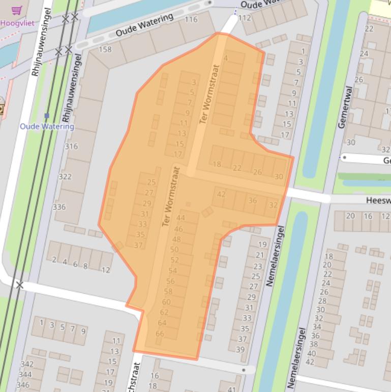 Kaart van postcodegebied 3077PN.