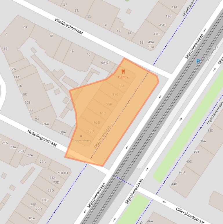 Kaart van postcodegebied 3081GD.