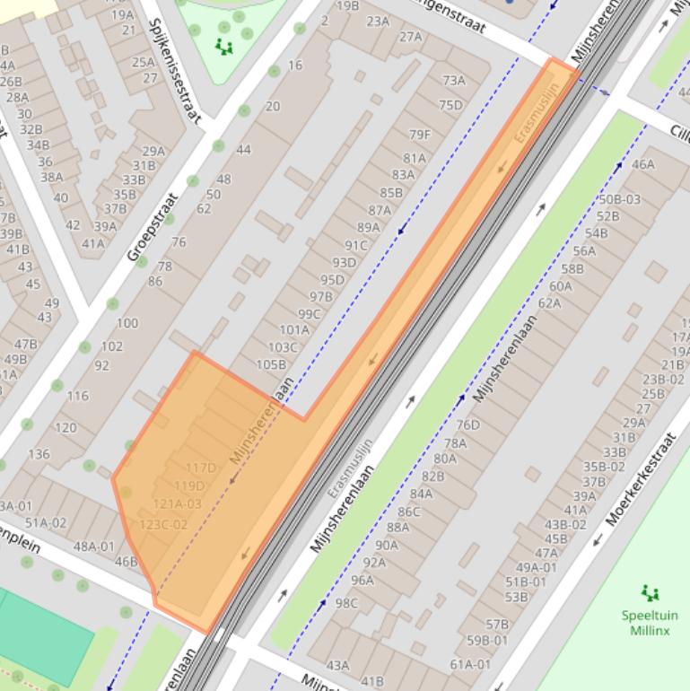 Kaart van postcodegebied 3081GJ.