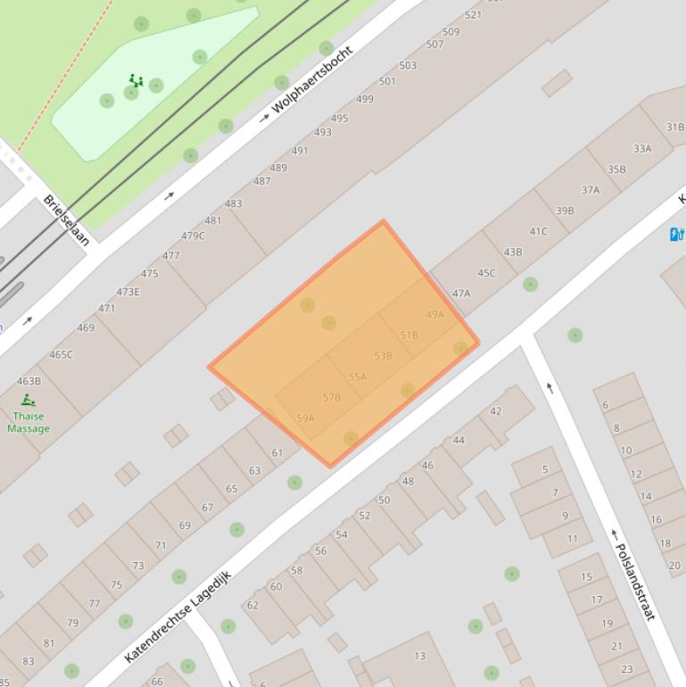 Kaart van postcodegebied 3081ZJ.