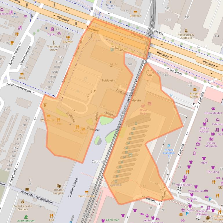 Kaart van postcodegebied 3083CW.