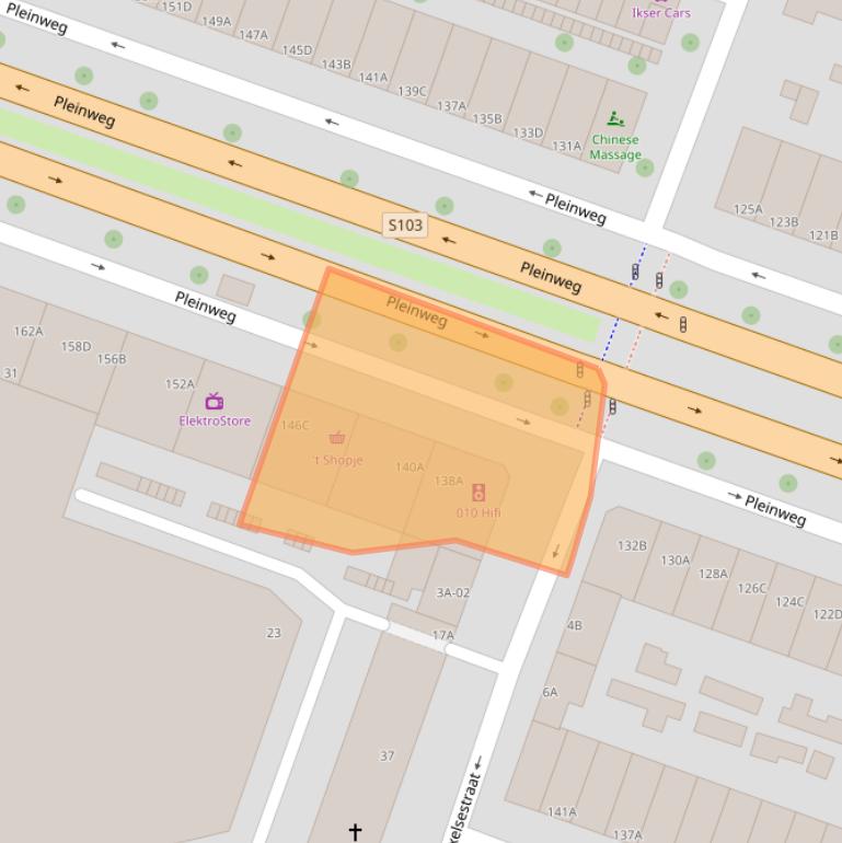 Kaart van postcodegebied 3083EP.