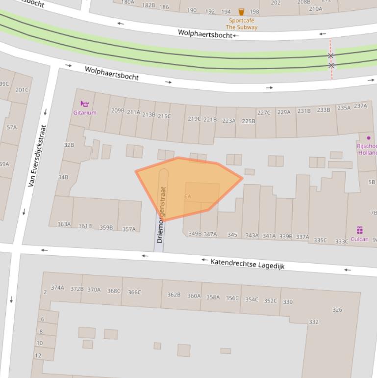 Kaart van postcodegebied 3083GA.