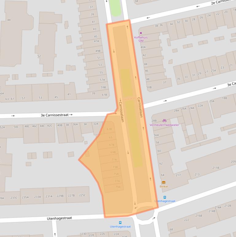 Kaart van postcodegebied 3083HC.